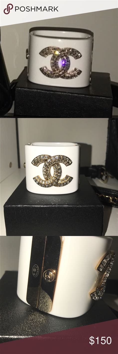 chanel acrylic bracelet|chanel inspired cuff bracelet.